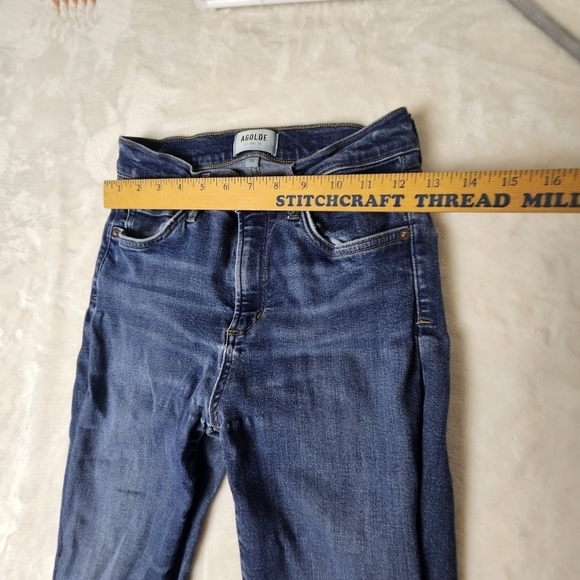 AGOLDE Sophie Jeans 29 Women’s Denim Designer medium dark bluee distressed - Picture 4 of 12